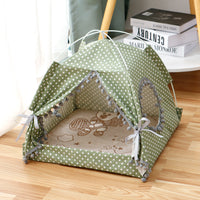 Enclosed Cat Tent House Pet Bed for Indoor Cats & Kittens , Paws and Whiskers