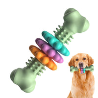 Indestructible TPR Dog Bone Chew Toy for Teeth Cleaning & Dental Care, Paws and Whiskers